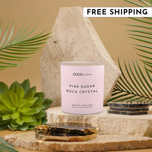 Smells Like Candle 11oz Smells Like Pink Sugar Rock Crystal Candle GLH11-1-2023 32 $ Candles Stone Candles Stew's Incense