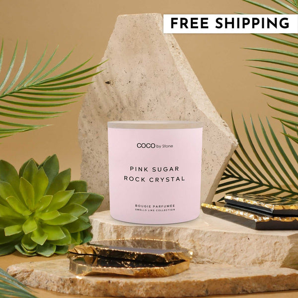 Smells Like Candle 15oz Smells Like Pink Sugar Rock Crystal Candle GLH15-1-2023 38 $ Candles Stone Candles Stew's Incense