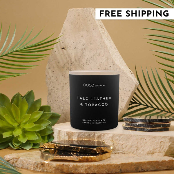 Smells Like Candle 11oz Smells Like Talc Leather & Tobacco Candle GLF11-1-2023 32 $ Candles Stone Candles Stew's Incense