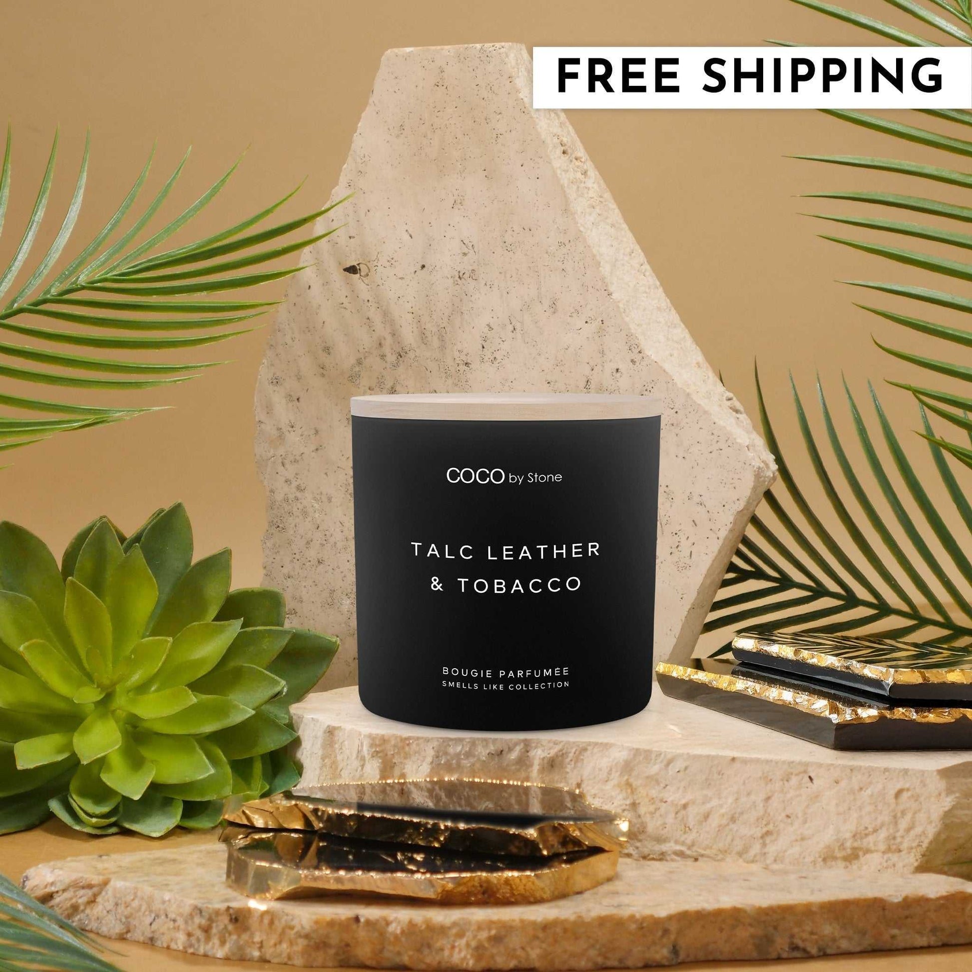 Smells Like Candle 15oz Smells Like Talc Leather & Tobacco Candle GLF15-1-2023 38 $ Candles Stone Candles Stew's Incense