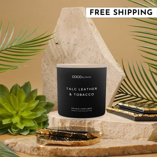 Smells Like Candle 15oz Smells Like Talc Leather & Tobacco Candle GLF15-1-2023 38 $ Candles Stone Candles Stew's Incense