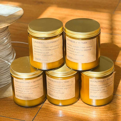 COCO Self Care - Candles 3.5oz Eucalyptus + Tea Tree Natural Coconut Apricot Wax Candle CN3EUC 22 $ Shop All Stone Candles Stew's Incense