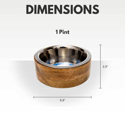 Mangowood Bowls Country Living Stainless Steel Dog Bowl with Cylindrical Mango Wood Holder CWB 310M 18 $ Pet Lovers Store American Pet Supplies Stew's Incense