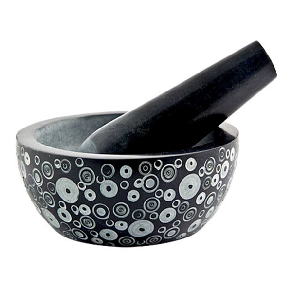 Mortar & Pestle Cosmos Design Carved Black Soapstone Mortar & Pestle 5" x 2" SBR506 24 $ The Witches Sage LLC Stew's Incense