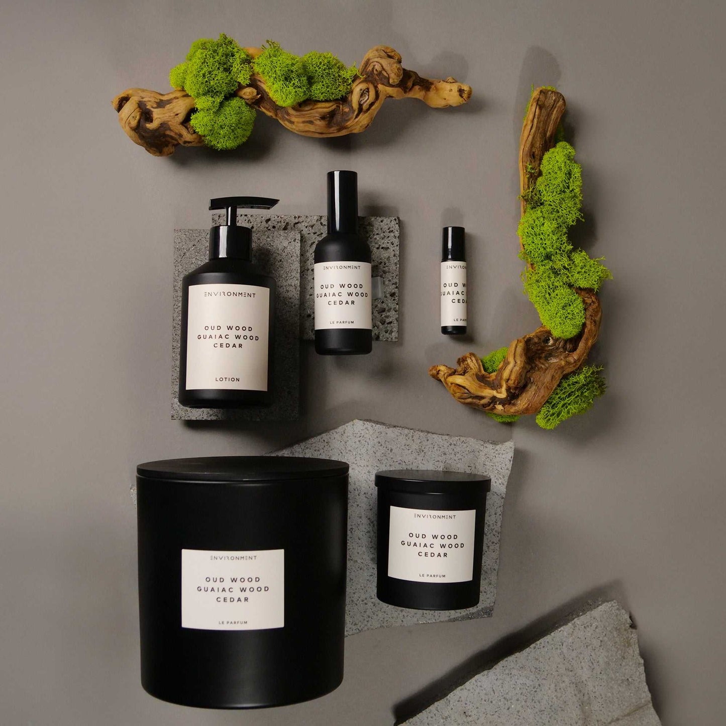 Environment - Candle 55oz Oud Wood | Guaiac Wood | Cedar Candle (Inspired by Tom Ford Oud Wood®) EN-CAN55-TOMFO 139 $ Candles Stone Candles Stew's Incense