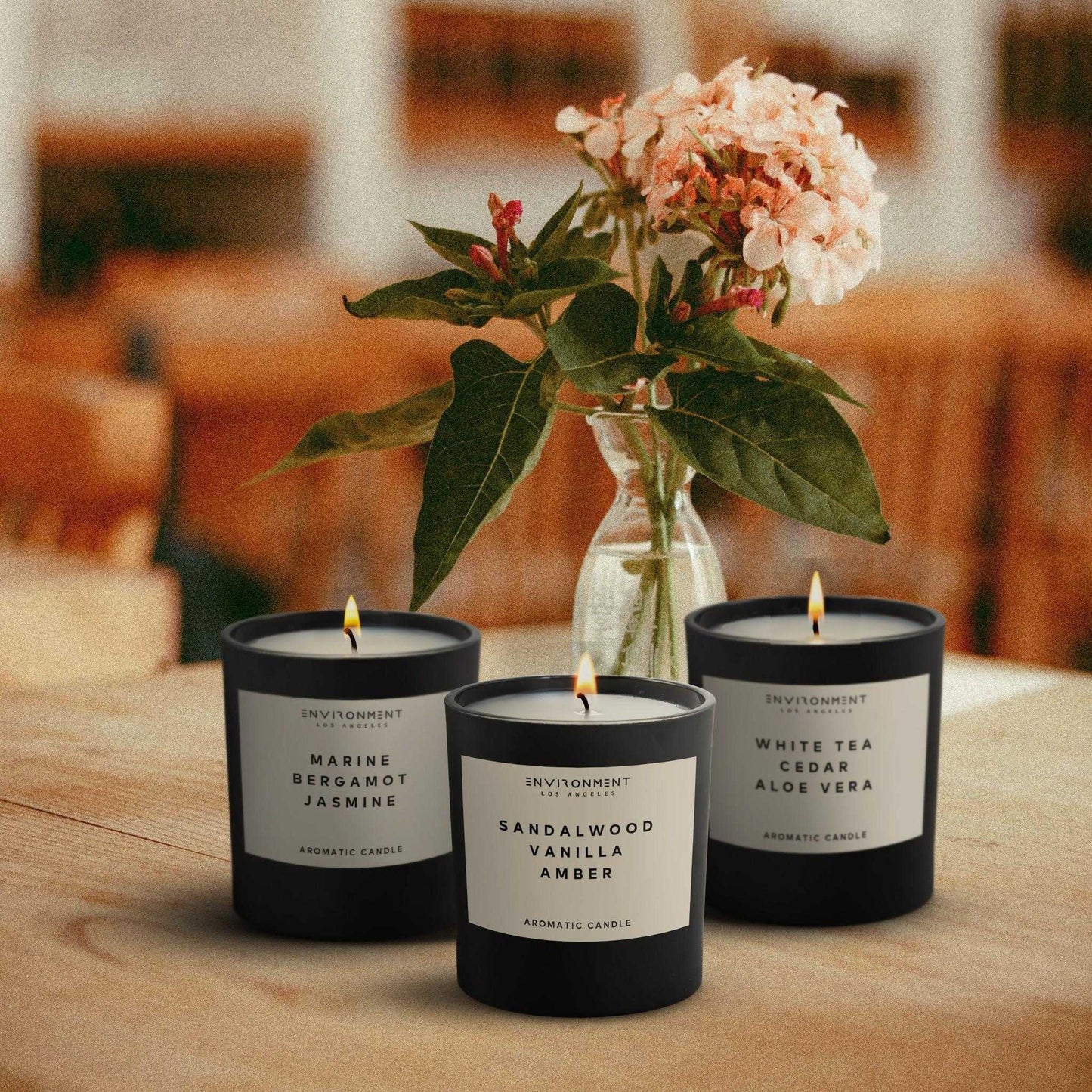 Environment - Candle (Hotel Aromatics) 8oz Sandalwood | Vanilla | Amber Candle with Lid and Box (Inspired by Hotel Costes®) EN-CAN8-HOTELCOS 48 $ Candles Stone Candles Stew's Incense