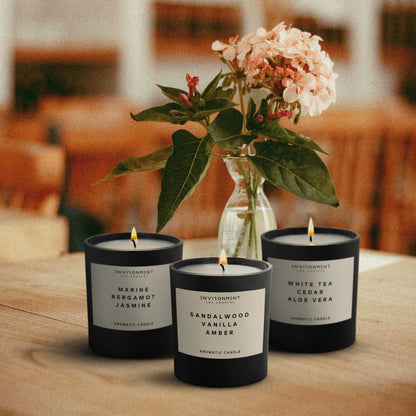 Environment - Candle (Hotel Aromatics) 8oz Sandalwood | Vanilla | Amber Candle with Lid and Box (Inspired by Hotel Costes®) EN-CAN8-HOTELCOS 48 $ Candles Stone Candles Stew's Incense
