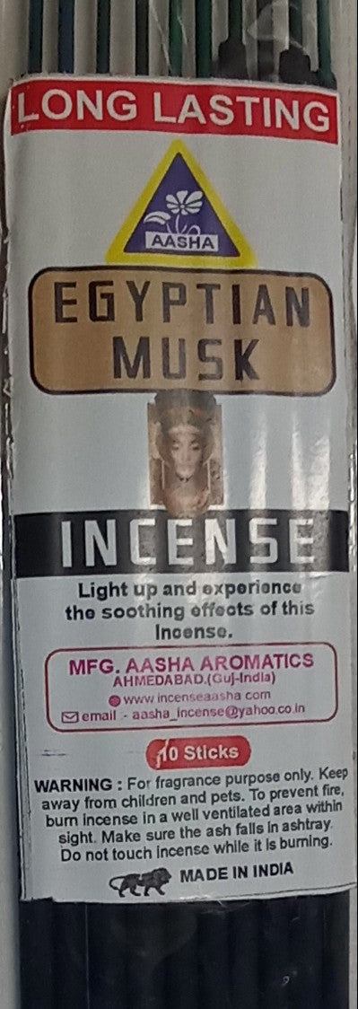 Aasha Egyptian Musk Jumbo Incense Sticks-19 Inch-10 Sticks