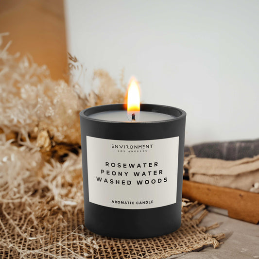 Environment - Candle 8oz Rosewater | Peony Water | Washed Woods Candle with Lid and Box (Inspired by Issey Miyake L'Eau d'Issey®) EN-CAN8-ISSEY 48 $ Candles Stone Candles Stew's Incense