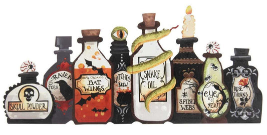 Seasonal & Holiday Decorations Handpainted Metal Potion Bottles 2' Halloween Mantle Display F21089 69 $ Shop All Quirks! Stew's Incense