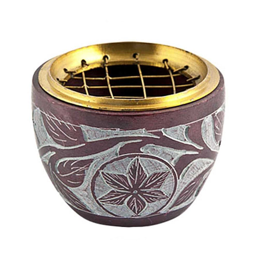Incense Burner Floral Carved Screen Charcoal Burner SBR372 12 $ Shop All The Witches Sage LLC Stew's Incense