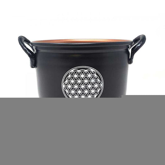 Cauldrons Flower of Life Metal Burner/Cauldron EO2-U6 11 $ Shop All The Witches Sage LLC Stew's Incense