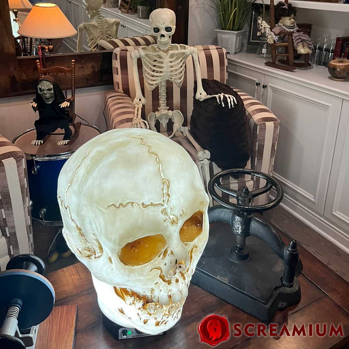 Halloween Giant Skull Animatronic Lamp Prop 20-Inch-Tall Heavy Duty Polyresin Halloween Decoration SCREAMIUM-MPN-10003 179 $ Shop All SCREAMIUM Stew's Incense
