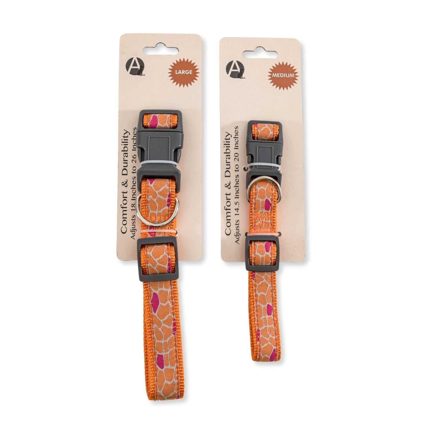 Pet Leashes Nylon Dog Collar with Embroidered Giraffe Design/Animal Print, Secure & Adjustable Fit SMH-102 GIR 12 $ Pet Lovers Store American Pet Supplies Stew's Incense