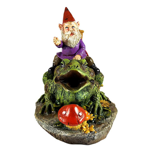 Incense Burner Gnome Riding Toad Backflow Incense Burner BF3254 23 $ The Witches Sage LLC Stew's Incense