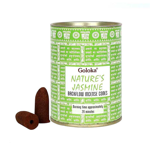 Incense Goloka Natures Jasmine Backflow Incense Cones BFC112 3 $ The Witches Sage LLC Stew's Incense