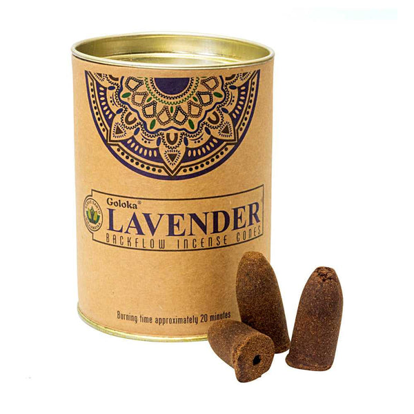 Incense Goloka Lavender Backflow Incense Cones 75002 3 $ The Witches Sage LLC Stew's Incense