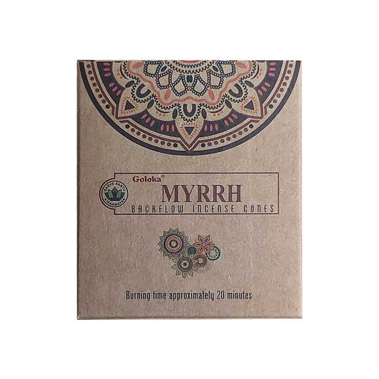 Incense Goloka Myrrh Backflow Incense Cones BFC122 1 $ Goloka The Witches Sage LLC Stew's Incense