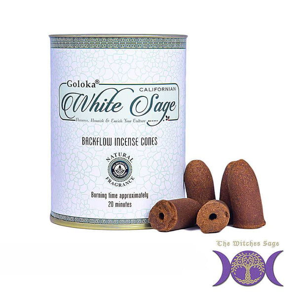 Incense Goloka White Sage Backflow Incense Cones BFC104 3 $ Goloka The Witches Sage LLC Stew's Incense
