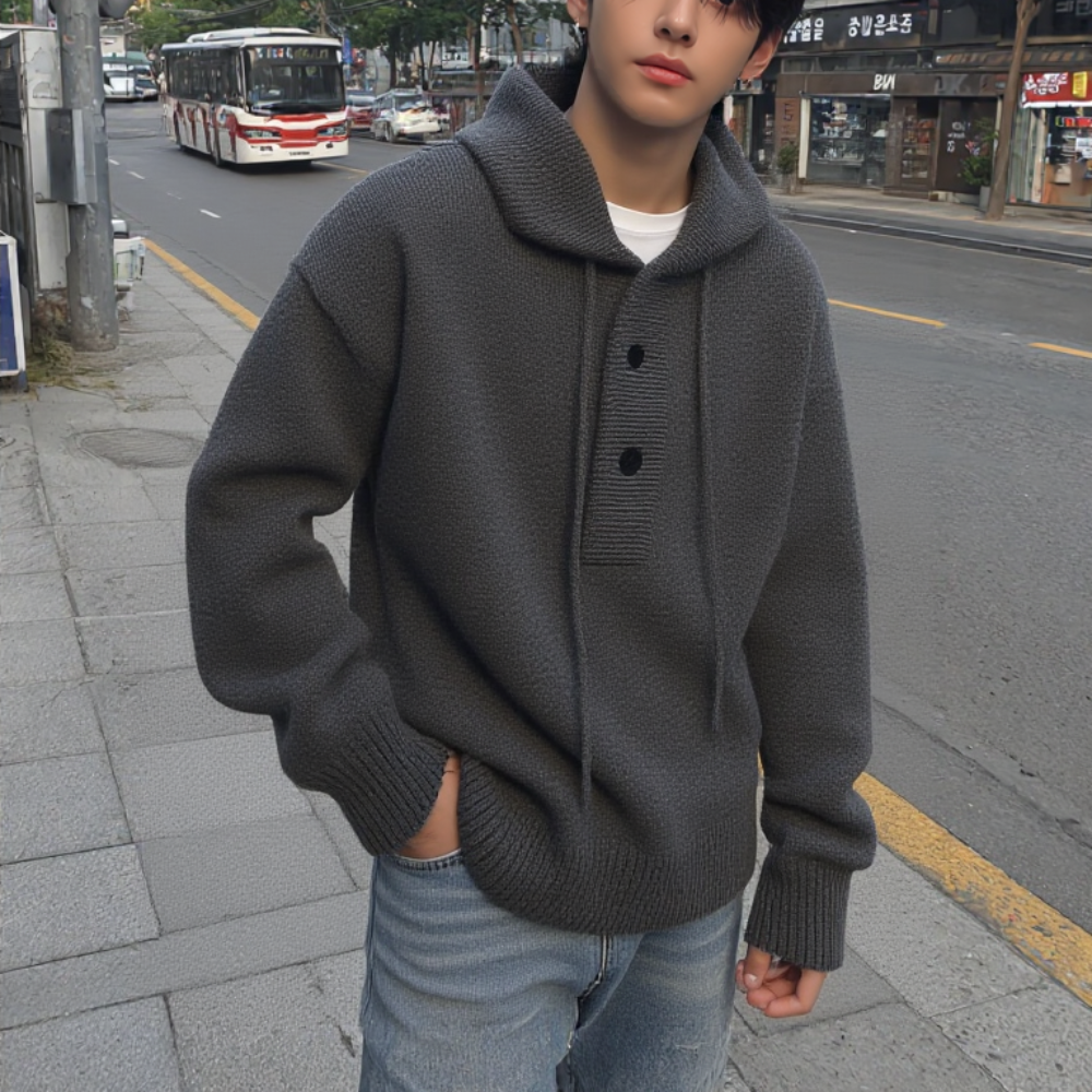 Men Sweaters and Cardigans Mens Hooded Pull Over Sweater ONFYMS250901J1K2-RED-M 79 $ Coats Onetify Stew's Incense