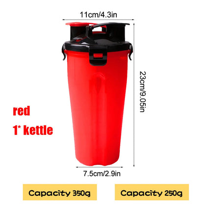 2 in 1 Portable Pet Water Food Container with Folding Silicone Dog Bowls Outdoor Travel Cat Dog Supplies Feeder Cup Water Bottle