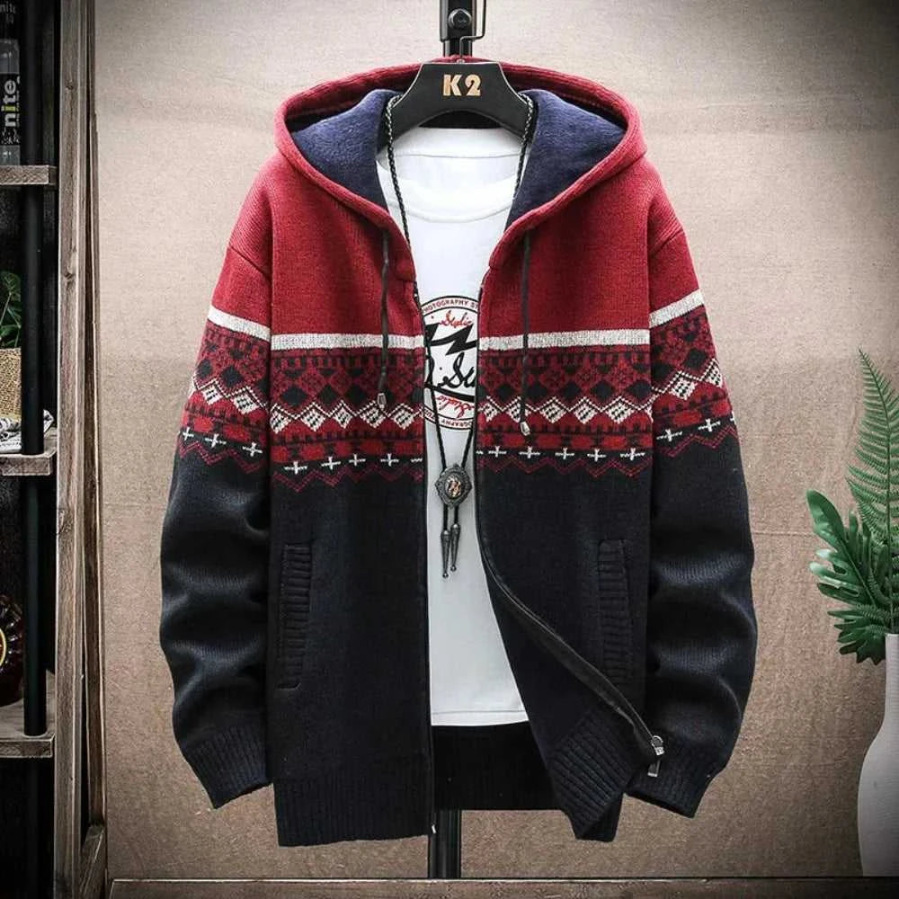 Men Jackets Mens Hooded Zipper Jacket With Prints ONFYMHJ051024K11-BLU-M 59 $ Coats Onetify Stew's Incense
