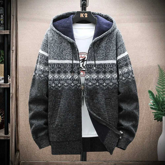 Men Jackets Mens Hooded Zipper Jacket With Prints ONFYMHJ051024K11-BLU-M 59 $ Coats Onetify Stew's Incense