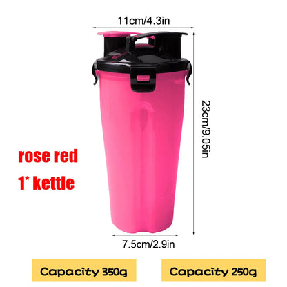 2 in 1 Portable Pet Water Food Container with Folding Silicone Dog Bowls Outdoor Travel Cat Dog Supplies Feeder Cup Water Bottle