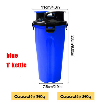 2 in 1 Portable Pet Water Food Container with Folding Silicone Dog Bowls Outdoor Travel Cat Dog Supplies Feeder Cup Water Bottle