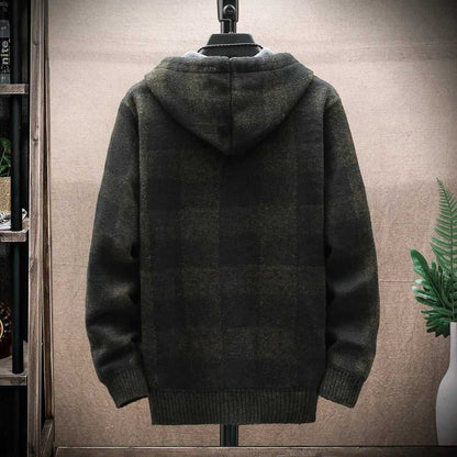 Men Jackets Mens Hooded Plaid Zipped Up Jacket ONFYMHJ051024I9-AGRN-M 59 $ Coats Onetify Stew's Incense