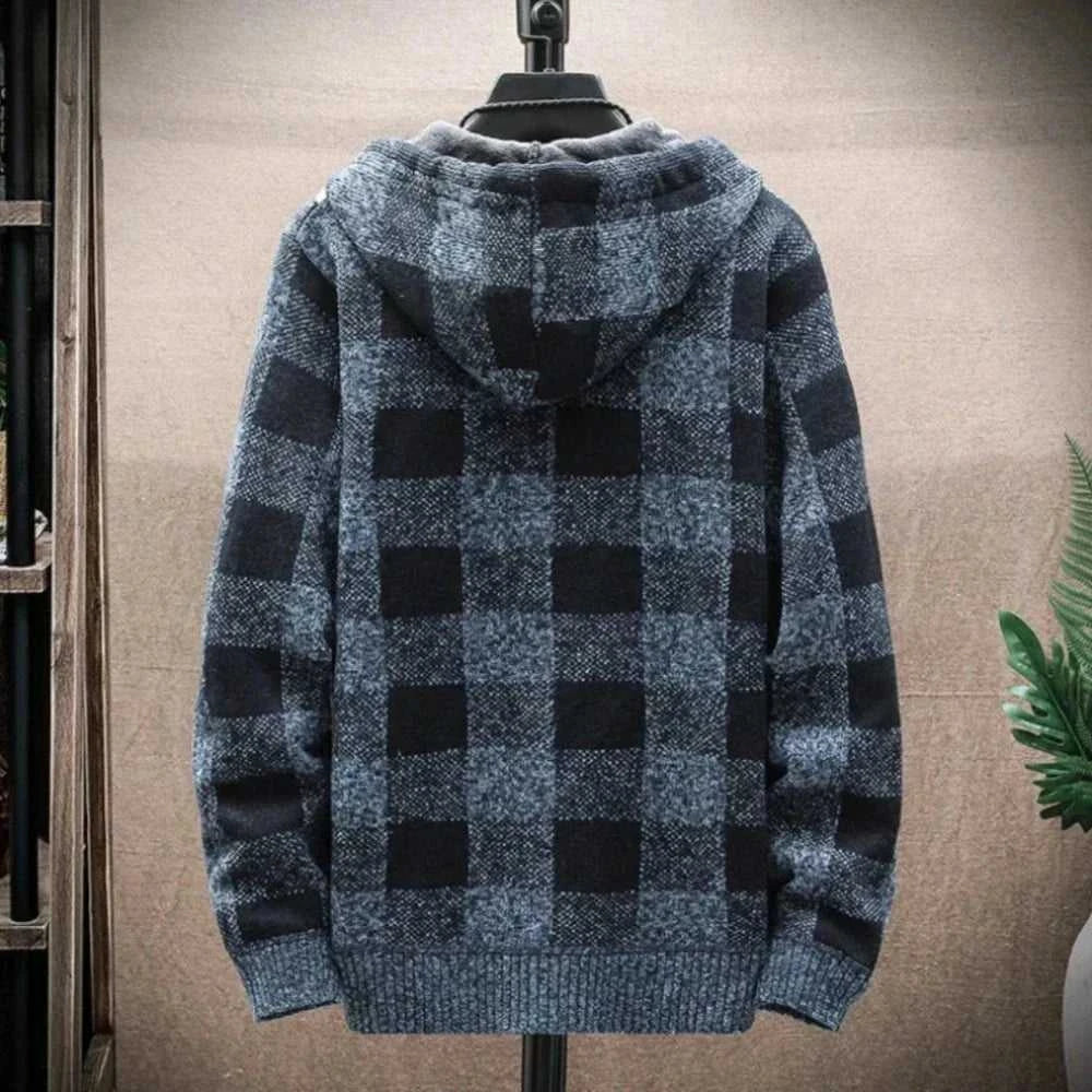 Men Jackets Mens Hooded Plaid Zipped Up Jacket ONFYMHJ051024I9-AGRN-M 59 $ Coats Onetify Stew's Incense