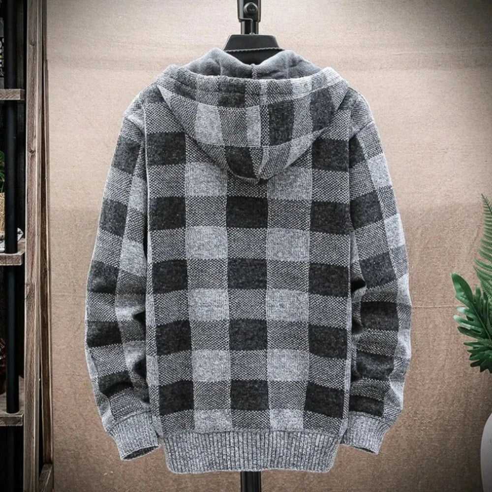 Men Jackets Mens Hooded Plaid Zipped Up Jacket ONFYMHJ051024I9-AGRN-M 59 $ Coats Onetify Stew's Incense