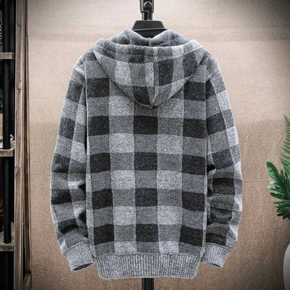 Men Jackets Mens Hooded Plaid Zipped Up Jacket ONFYMHJ051024I9-AGRN-M 59 $ Coats Onetify Stew's Incense