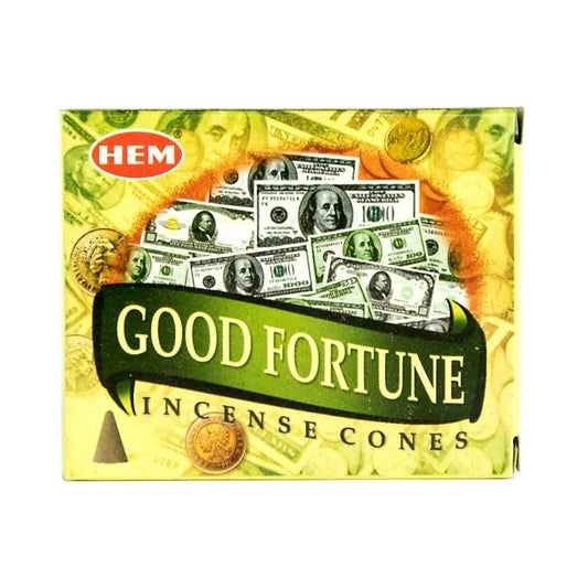 Incense HEM Good Fortune Incense Cones HMC39 (GF12) 1 $ Shop All The Witches Sage LLC Stew's Incense