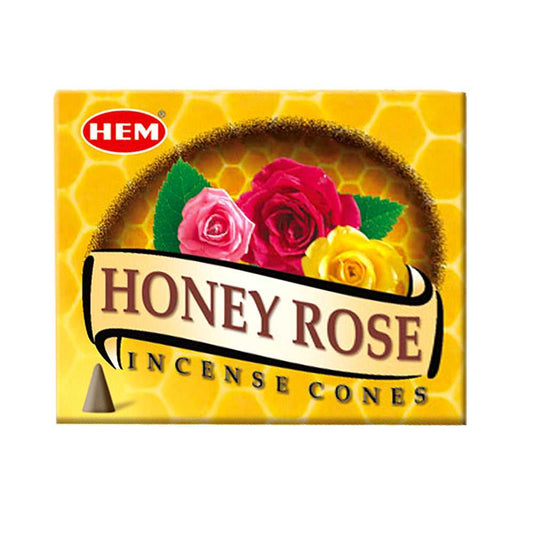 Incense HEM Honey Rose Incense Cones HMC45 1 $ Shop All The Witches Sage LLC Stew's Incense