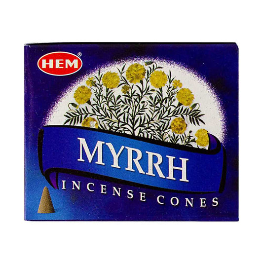 Incense HEM Myrrh Incense Cones MY12 1 $ Shop All The Witches Sage LLC Stew's Incense
