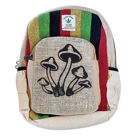Backpack HEMP Mushroom Rasta Backpack HMPBG-SMALL 30 $ Hem The Witches Sage LLC Stew's Incense