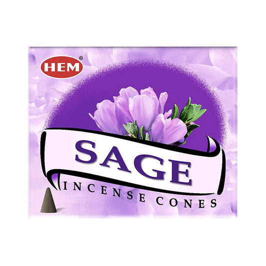 Incense HEM Sage Incense Cones HMC40 (SG12) 1 $ Shop All The Witches Sage LLC Stew's Incense