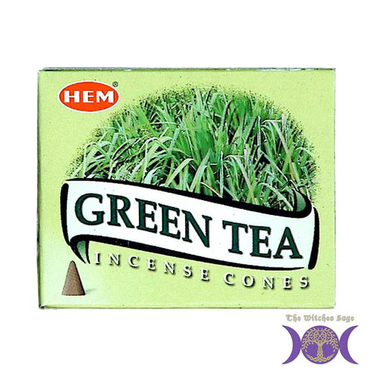 Incense HEM Green Tea Incense Cones HMC17 1 $ Shop All The Witches Sage LLC Stew's Incense