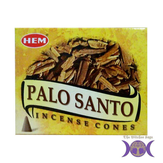 Incense HEM Palo Santo Incense Cones HMC49 (PALO12) 1 $ Shop All The Witches Sage LLC Stew's Incense