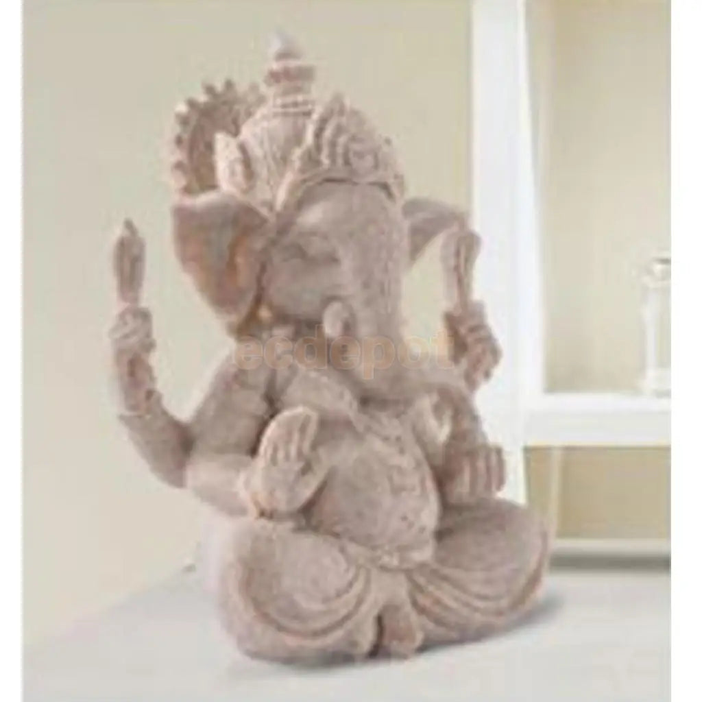 MagiDeal Hand Carved Sandstone Seated  Buddha Deity Elephant Hindu Statue Decor fantastic good condition for Collection