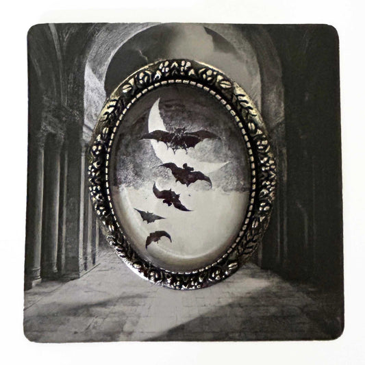 Brooches & Lapel Pins Vintage Halloween Flying Bats Handmade Cameo Brooch AB6 16 $ Shop All Quirks! Stew's Incense