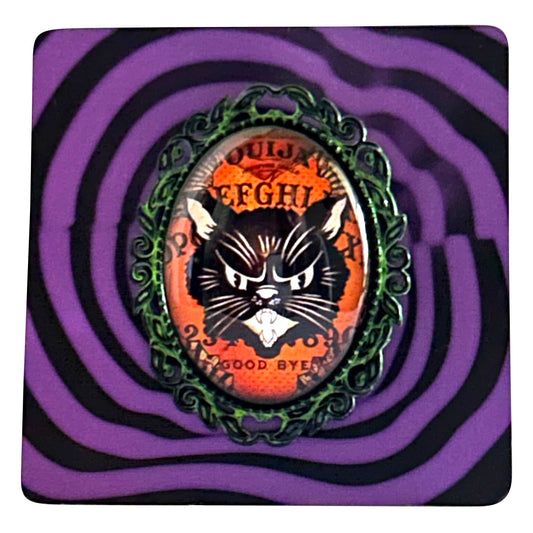 Brooches & Lapel Pins Vintage Halloween Scaredy Cat Handmade Cameo Brooch AB5 16 $ Shop All Quirks! Stew's Incense