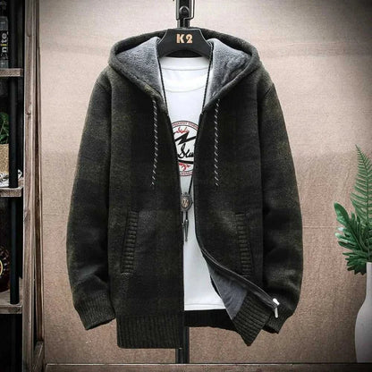 Men Jackets Mens Hooded Plaid Zipped Up Jacket ONFYMHJ051024I9-AGRN-M 59 $ Coats Onetify Stew's Incense