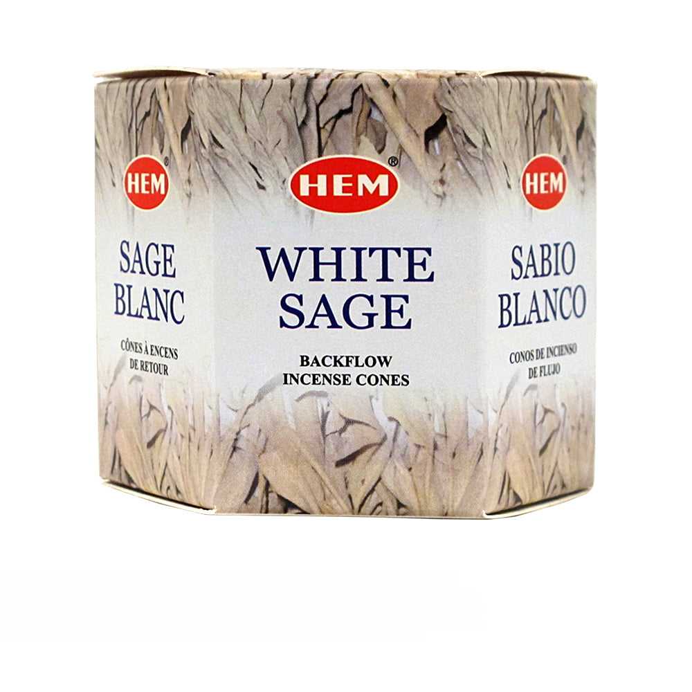 Incense Hem White Sage Backflow Incense Cones HBFC-WS 4 $ Shop All The Witches Sage LLC Stew's Incense