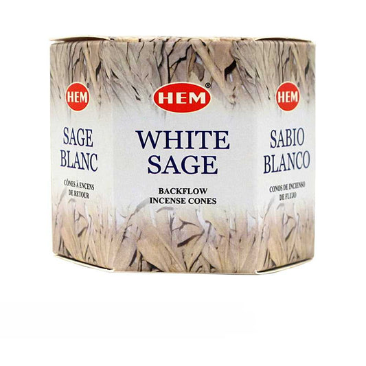 Incense Hem White Sage Backflow Incense Cones HBFC-WS 4 $ Shop All The Witches Sage LLC Stew's Incense