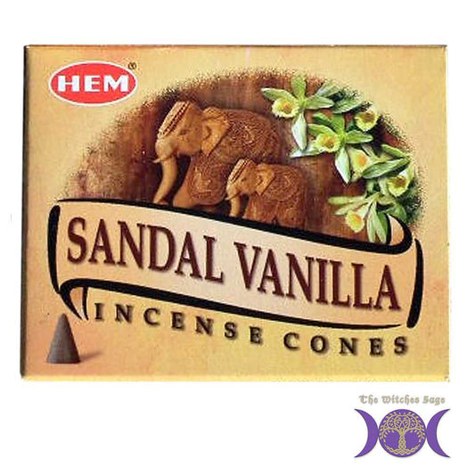 Incense Hem Sandal-Vanilla Incense Cones HMC47 1 $ Shop All The Witches Sage LLC Stew's Incense