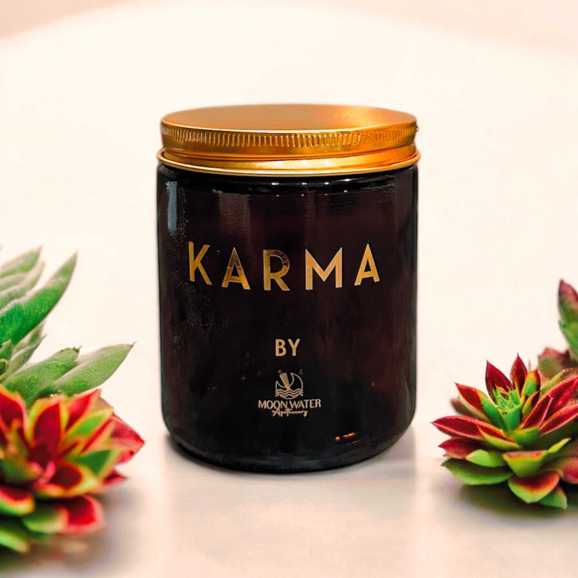  KARMA CANDLE - HIDDEN CRYSTALS INSIDE! Organic Soy 8oz, Insanely long lasting! sku-41613126533210 32 $ Shop All Moon Water Apothecary Stew's Incense