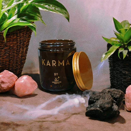  KARMA CANDLE - HIDDEN CRYSTALS INSIDE! Organic Soy 8oz, Insanely long lasting! sku-41613126533210 32 $ Shop All Moon Water Apothecary Stew's Incense