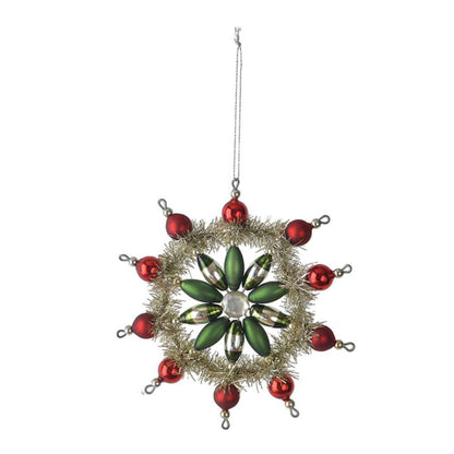 Holiday Ornaments Vintage Style Glass & Tinsel Snowflake Ornament GREEN MX184605_01D3 16 $ Christmas Quirks! Stew's Incense
